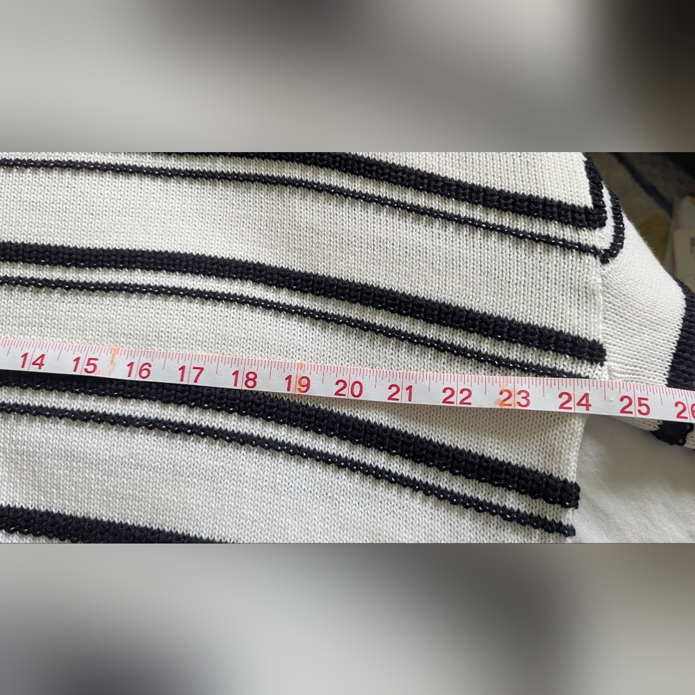 Joie Large Black & White Crew Neck Sweater Stripes Brand New With Tags - Picture 11 of 12